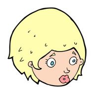 Cartoon Girl With Concerned Expression N15