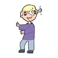 cartoon boy with popping out eyes N15
