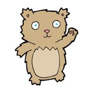 cartoon waving teddy bear N77