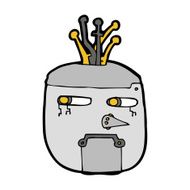cartoon robot head N112