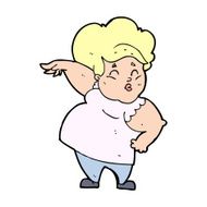 cartoon happy overweight lady N13