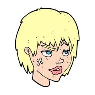 cartoon woman with plaster on face N29