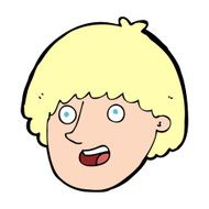 cartoon happy male face N29