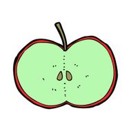 cartoon sliced apple N17