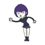 cartoon vampire girl welcoming N16
