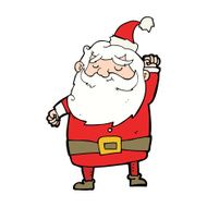 cartoon santa claus punching air N28