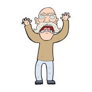 cartoon angry old man N223