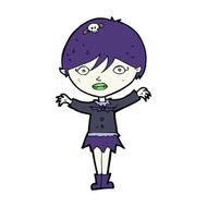 cartoon waving vampire girl N30