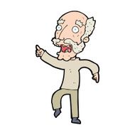 cartoon frightened old man N62