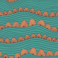Abstract seamless pattern with stripes and circles