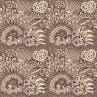 Abstract seamless texture with fish hearts flowers N2