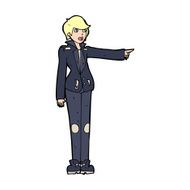 cartoon woman in leather jacket pointing N13