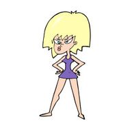 cartoon angry woman in dress N15