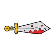 cartoon bloody sword N34