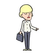 cartoon arrogant businessman pointing N14
