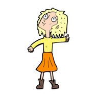 cartoon woman looking up to the sky N15