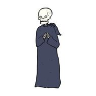 cartoon skeleton in black robe N11