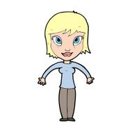 cartoon woman shrugging shoulders N698