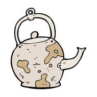 cartoon old tea pot N15