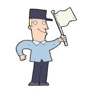 cartoon man waving flag N20