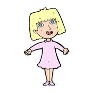 cartoon happy woman in dress N43