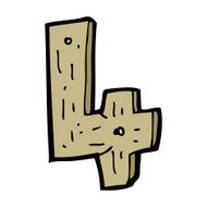 cartoon wooden number N94