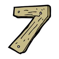 cartoon wooden number N98
