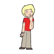cartoon boy wondering N14