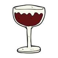cartoon glass of red wine N16
