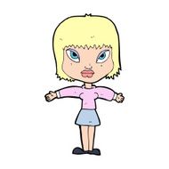 cartoon woman with outstretched arms N16