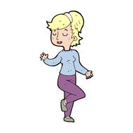 cartoon dancing woman N76