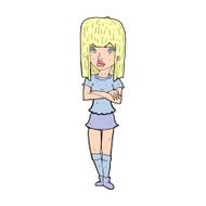cartoon girl with crossed arms N16