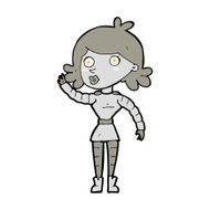 cartoon robot woman waving N27