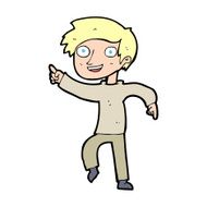cartoon happy boy pointing N30