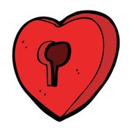cartoon heart with keyhole N37