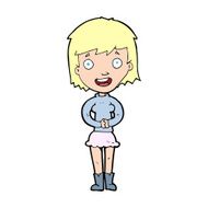 cartoon excited woman N201