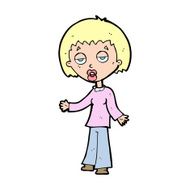 cartoon tired woman N45