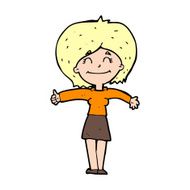 cartoon woman giving thumbs up sign N16