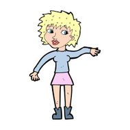 cartoon friendly woman waving N74