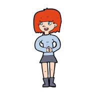 cartoon friendly woman N102