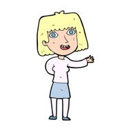 cartoon friendly woman waving N75