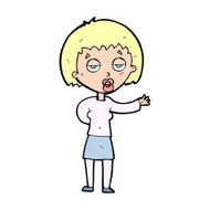cartoon bored woman N45