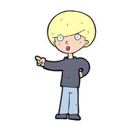 cartoon pointing boy N45