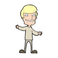 cartoon grinning man N136