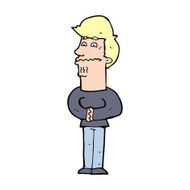 cartoon nervous man N230