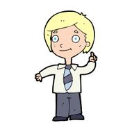 cartoon school boy answering question N71