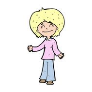 cartoon happy woman N382