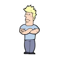 cartoon sulking man N14