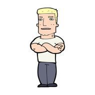 cartoon tough guy with folded arms N15