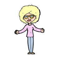 cartoon woman wearing spectacles N62